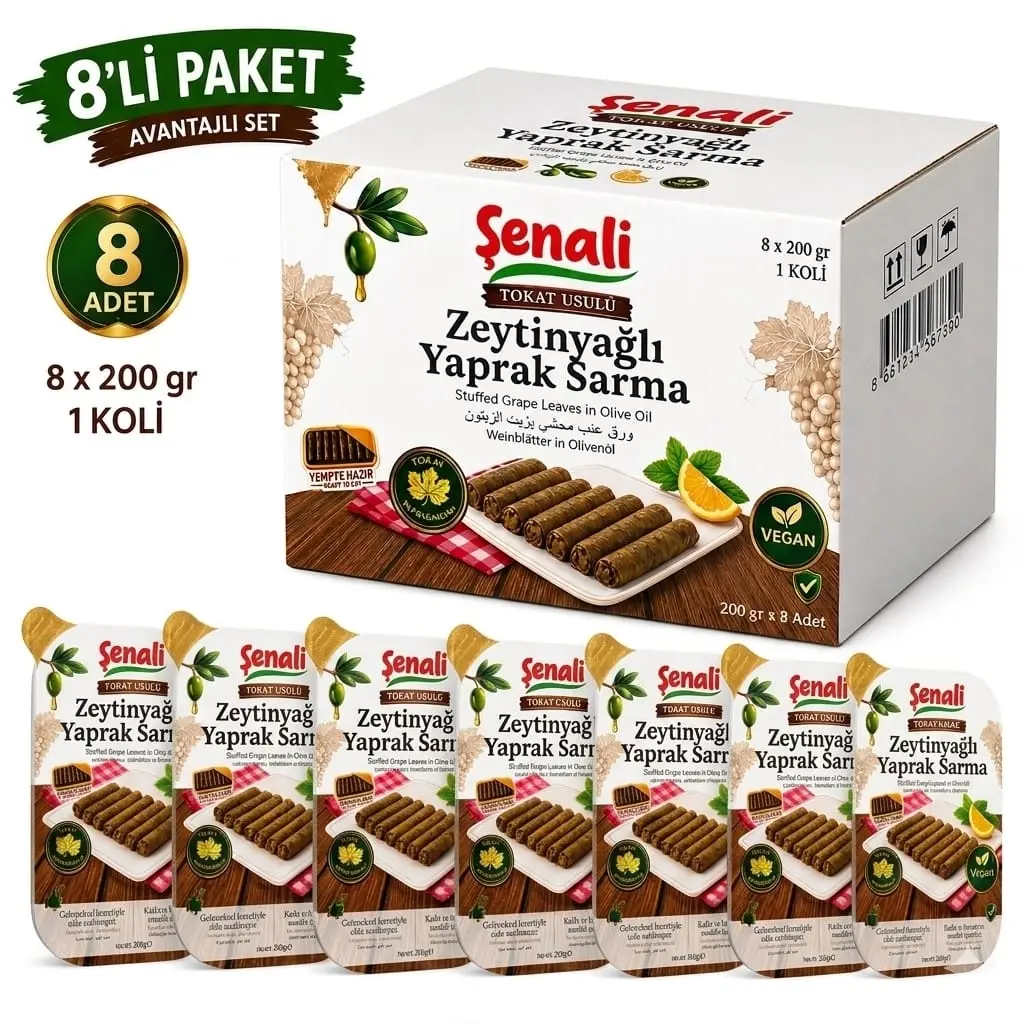 TOKAT USULÜ ZEYTİNYAĞLI YAPRAK SARMA 200GR 8 ADET